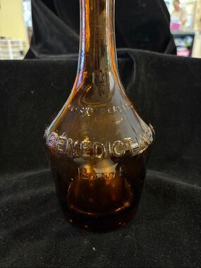 Benedictine Amber Glass Decanter Bottle